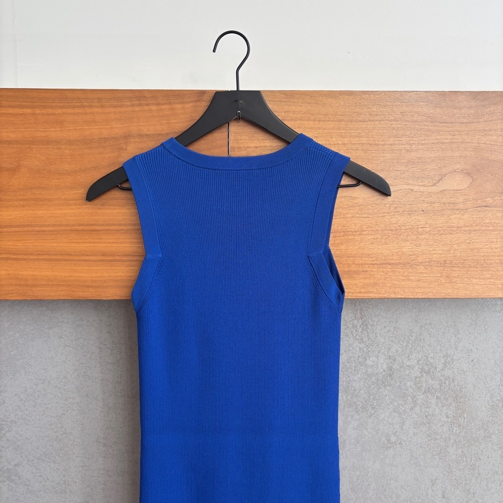 NWOT Helmut Lang Royal Blue Knit Ribbed Mini Dress, Size S - Picture 11 of 13